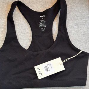 MATE the Label! Black sports bra + Organic Fleece Relaxed Pocket Sweatpant